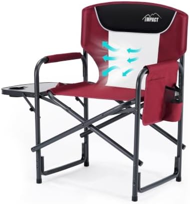Heavy Duty Oversized Camping Folding Chair, Support 400lbs by LEISUREIMPACT