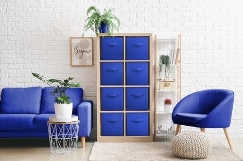 Sorbus Fabric Storage Cubes, 8 Pack, with Handles (Royal Blue) - Image 2