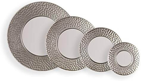 SEI Furniture - Callari Silver Sphere Wall Mirror - 4 Piece Set- Hammered Silver - Transitional Design, Iron - Fully Assembled - Ideal for Bathroom, Entryway (WS6825) - Image 4