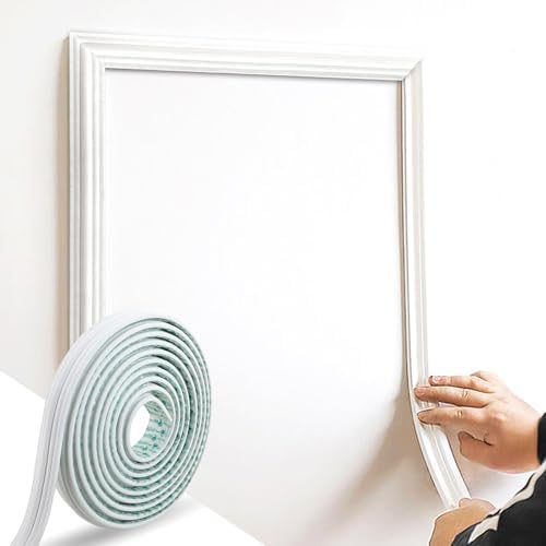 Trimold 196.8" x 1.5" Lightweight Peel and Stick Chair Rail Molding, Flexible Accent Wall Trim for Home Decoration & Protection by AllAboutTrimMoldings