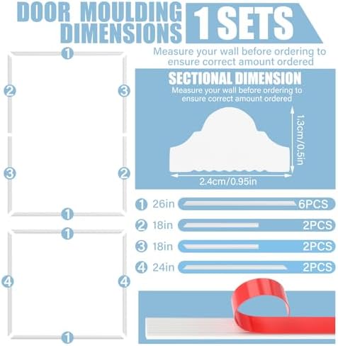 Colingmill 1 Set Peel and Stick Door Moulding, Chic, 26"x36"+26"x24" - Image 2