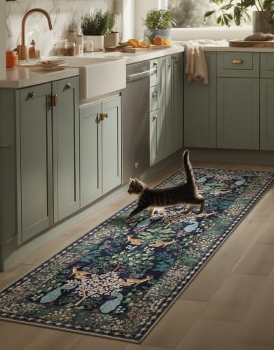 Washable Runners for Hallways Kitchen Rug: 2'6"x8' Runner Rug Stain Resistant Non Slip Low Pile Soft Carpet Runner Rug for Entryway Bedroom Beside Bathroom Laundry Room by palohom