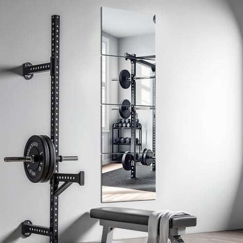 Delma Home Gym Mirrors, 12'' x 12'' Glass Mirror Tiles, 4 PCS by Delma
