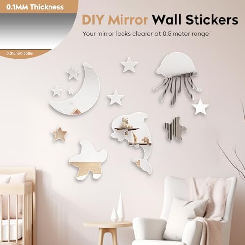8"x6" Self Adhesive Acrylic Mirror Tiles 10 Pcs Flexible Non Glass Sheets - Image 4