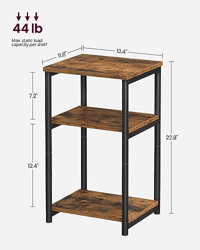 VASAGLE Side Table, Small End Table, Tall Nightstand, Steel Frame - Image 3