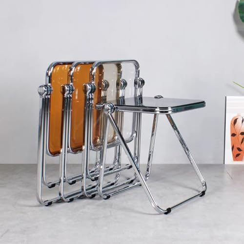 16.2"×14.1" Acrylic Folding Side Table, Portable Lightweight End Table, Sturdy Metal Frame and No Assembly Required, Space-Saving Design for Living Room, Bedroom and Small Room, Clear - Image 6