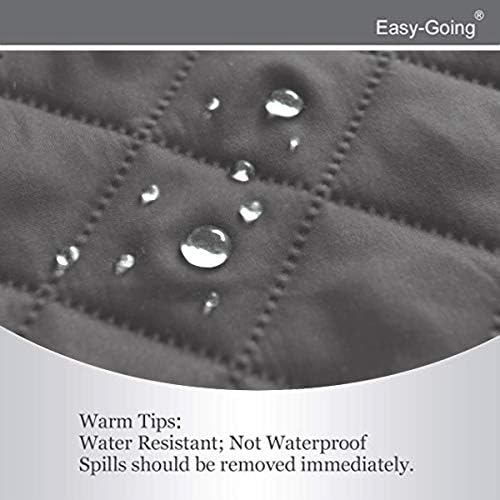 Easy-Going Reversible Loveseat Couch Cover for 2 Cushion Couch Sofa Cover for Dogs Water Resistant Furniture Protector with Foam Sticks Elastic Straps for Pet (Loveseat, Gray/Gray) - Image 5
