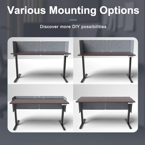 Desk Privacy Panel,2PCS L-Shaped Clamp-On Office Desk Divider,47.2" x 15.7" - Image 7