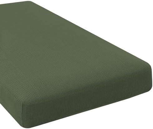 H.VERSAILTEX Super Stretch Individual Chaise Cover Sectional Couch Covers for L Shaped Sofa Both Left/Right Featuring Thick Jacquard Textured Twill Fabric (1 Piece Chaise Cover, Bronze Green) by HVERSAILTEX