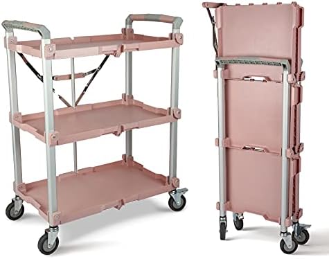 Olympia Tools 89-354 Pack N Roll Collapsible Service Cart, XL, 300LB Capacity, Rose by OlympiaTools