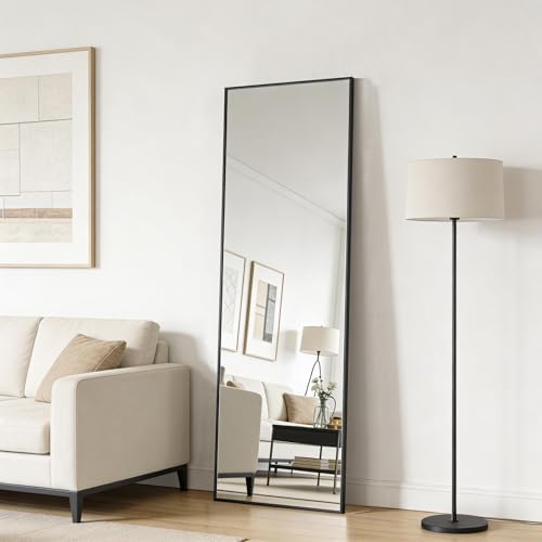48x14 Inch Full Length Mirror Over the Door Hang or Wall Mounted Black - Image 5