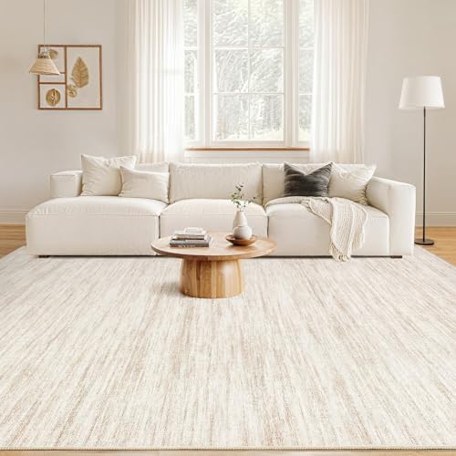 Nakagishi Boho 9x12 Area Rug Living Room Rugs Machine Washable Beige - Image 4