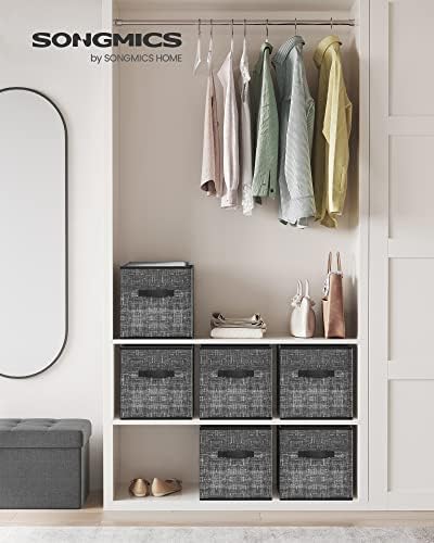 SONGMICS Storage Cubes, Set of 6, 11.8-Inch Foldable Closet Organizers - Image 2