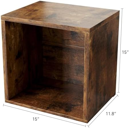 FUSUNBAO Magic DIY Cube Storage Organizer Stackable Cubes for Home Books Clothes Toy-Modular Cubby Storage System-Office Cubical-Bookcase Closet (Antique Brown, General Cube) - Image 3