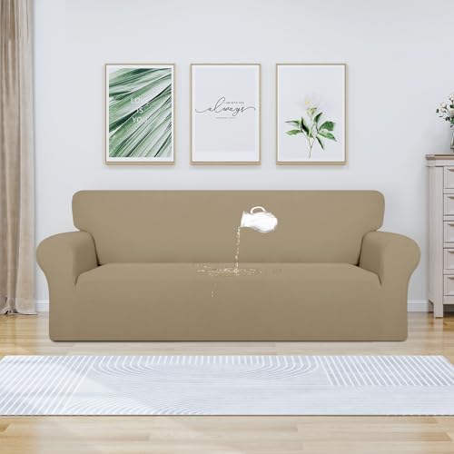 PureFit Waterproof Couch Cover Slipcovers for Couches and Sofas, Natural - Image 2