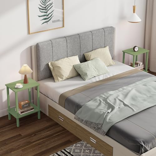 TUTOTAK End Table, Set of 2, Side Table, Nightstand, 2-Tier Storage Shelf - Image 6