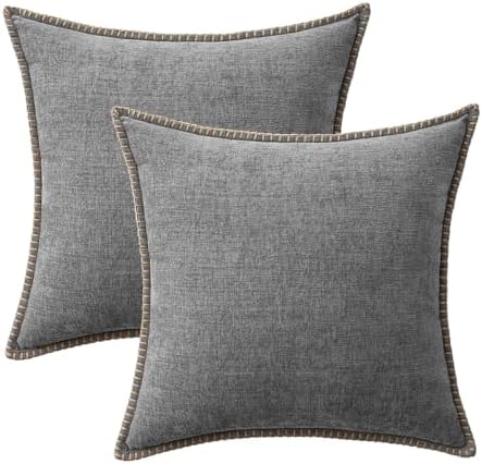 MIULEE Decorative Couch Throw Pillow Covers 16x16 Inch Dark Gray 2 Pack - Image 6