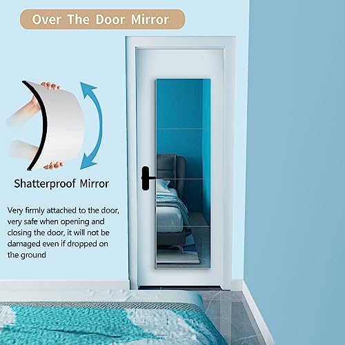 quegau Full Length Safety Shatterproof Mirror for Kids, Plastic Wall Mirror Made of Acrylic Plexiglass, 4 Pcs 12" x16", Long Bedroom Door Closet Mirror for Home Gym Body Workout - Image 4
