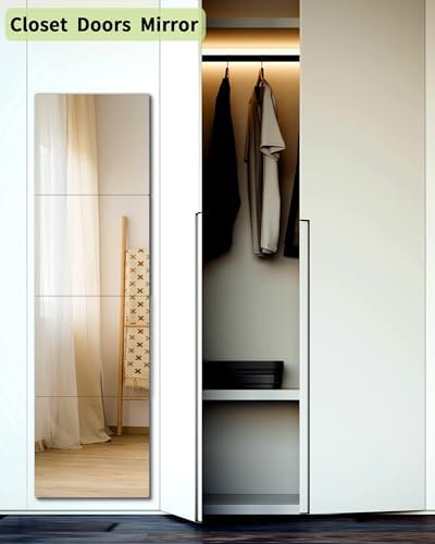 Unbreakable Full Length Wall Mirror,Mirrors for Bedroom,Over The Door Mirror,2 Pcs 24"x14",Shatterproof Plexiglass Acrylic,Long Closet,Workout for Home Gym Body Mirrors for Bedroom - Image 5