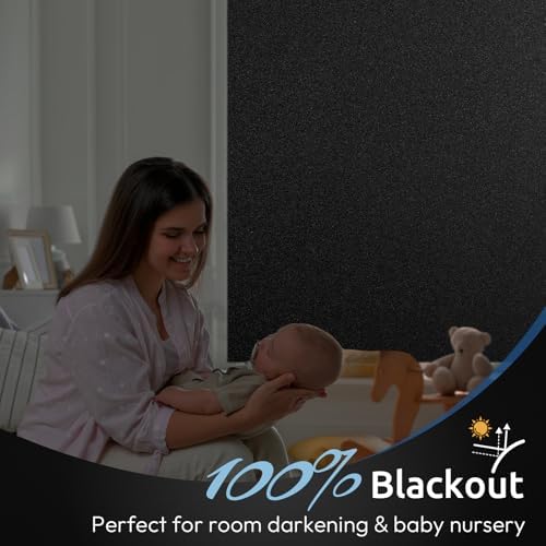 rabbitgoo Blackout Window Film Room Darkening Light Blocking 29.5" x 393.7" - Image 2
