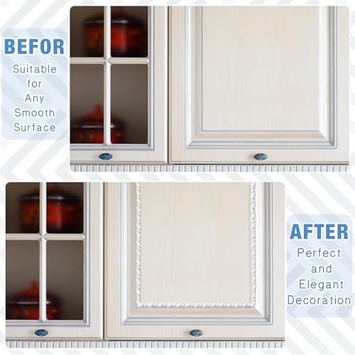 Peel and Stick Molding Trim Flexible Molding Trim for Wall Self Adhesive Paintable DIY Wall Trims for Mirror Frame Cabinet Edge Picture(1 Pcs,White) - Image 5