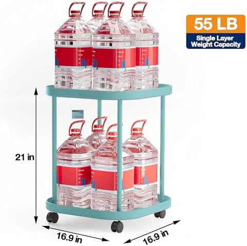 Side Table with Wheels, 2-Tier End Table Small Night Stand - Image 3