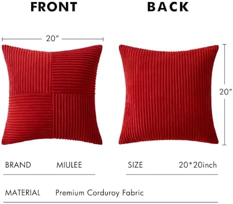 MIULEE Christmas Red Decorative Throw Pillow Covers for Couch 20x20 Inch - Image 6