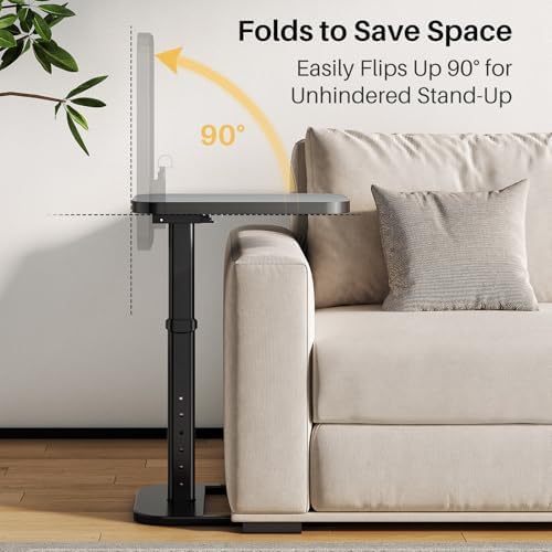 Adjustable Height TV Tray Table for Couch, Flip-Top Design - Image 6