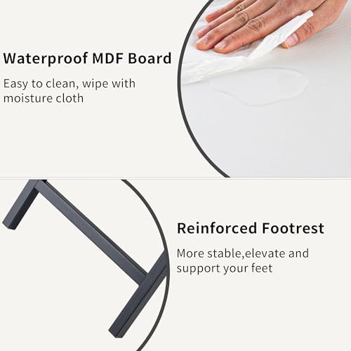 Acovy Foldable TV Trays, Small Folding Table, TV Trays Set of 2, TV Dinner Tray, Side Table for Bed, Couch, Portable Easy to Move, White - Image 5