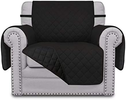 Easy-Going Chair Sofa Slipcover Reversible Sofa Cover Water Resistant Couch Cover Furniture Protector Cover with Elastic Straps for Pets Kids Children Dog Cat (Chair, Black/Black) by Easy-Going