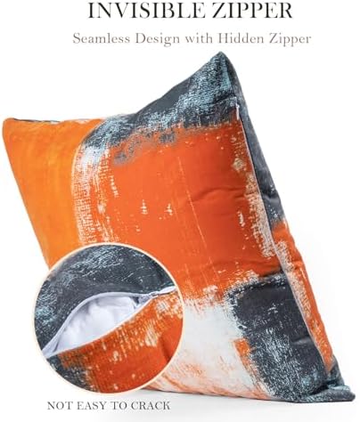 Burnt Orange Throw Pillow Covers 16x16 Set of 4 Decorative Cushion Cover Taupe Abstract Art Painting Pillow Covers for Sofa Couch Bedroom Living Room Outdoor Home Décor - Image 4