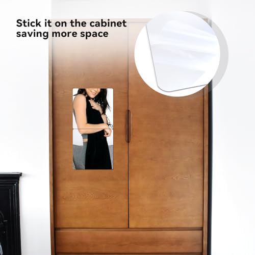 yuntop 2 Pack Self Adhesive Acrylic Mirror, 2MM Flexible Plastic Mirror, Shatterproof PS Frameless Wall Mirror for Bathroom Vanity and Entryway (12 x 12 inch) - Image 3