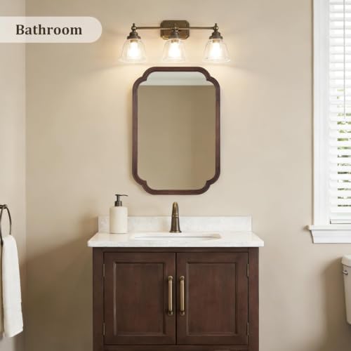 WallBeyond 22" x 30" Wood Mirror Rounded Corner Arch Wall Mirror with Wood Frame for Entryway, Living Room or Bedroom Home Decor [22" x 30" Walnut Color] - Image 2