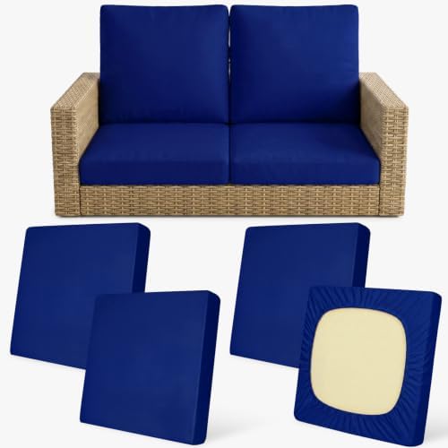 4Pcs Patio Cushion Covers Stretch Outdoor Furniture Protector Slipcovers by pickyNproud