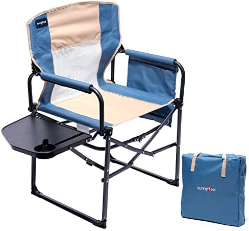 SUNNYFEEL Oversized Camping Chair Portable Directors Chairs with Side Table by SunnyFeelCamping