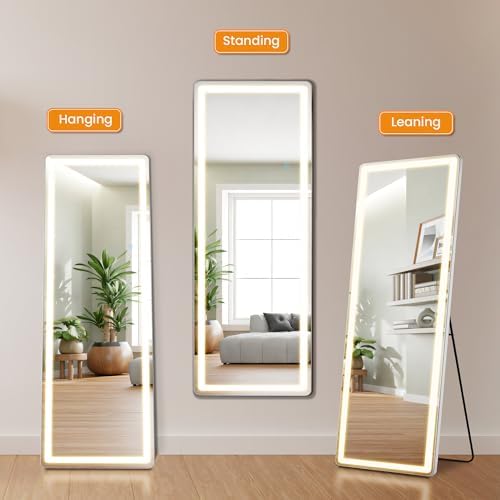 LED Rectangular Full Length Mirror, 64"L x 21"W Body Standing Mirror - Image 5