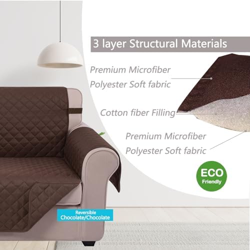 U-NICE HOME Reversible Sofa Cover Couch Cover for Dogs, Chocolate - Image 4