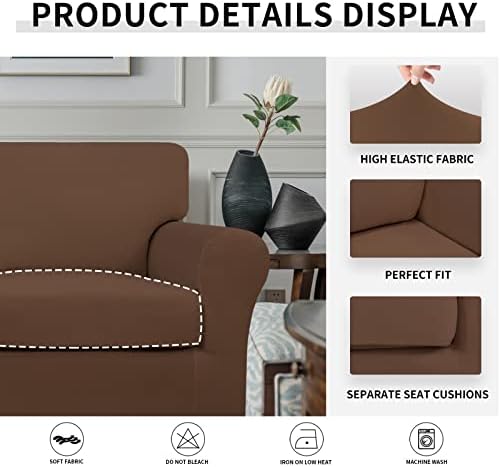 Easy-Going 2 Pieces Stretch Sofa Slipcover for Armchair Washable - Image 4