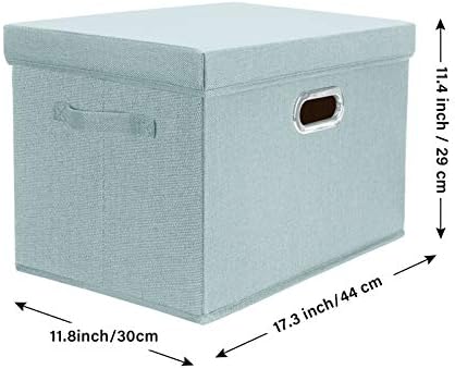 TYEERS Collapsible Storage Bins With Lids, Large Fabric Storage Boxes - 2 Pack - Aqua Spring - Image 2