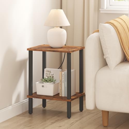 TUTOTAK End Table, Side Table, Nightstand, 2-Tier Storage Shelf - Image 3