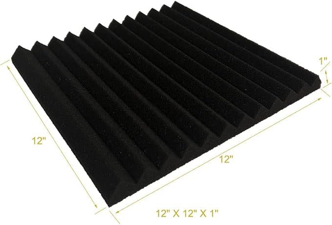 96 Pack Burgundy/Black Absorb the echo Acoustic Foam Panel Wedge Studio Soundproofing Wall Tiles 12" X 12" X 1" - Image 5