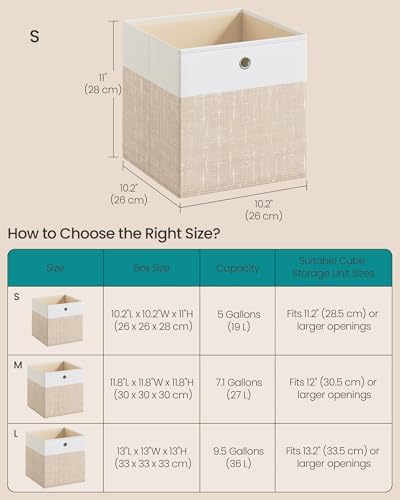 SONGMICS Storage Cubes, Set of 6 Foldable Organizer Boxes with Handles - Image 4