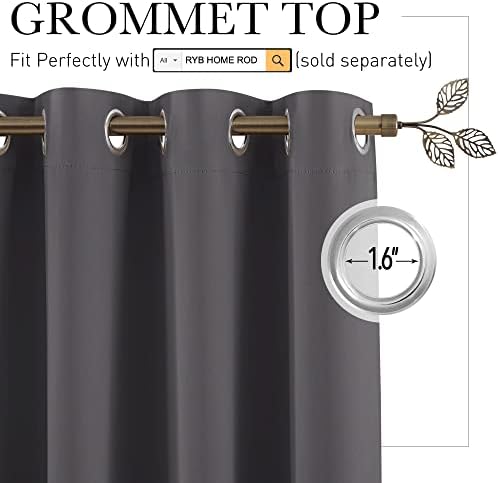 RYB HOME Extra Long Curtains for Home Theater Office Backdrop Dining Room - Image 2
