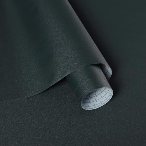 Green Wallpaper Peel and Stick Dark Green Wallpaper for Bedroom Bathroom Self Adhesive Removable Wallpaper Solid Color Contact Paper for Cabinet Kitchen Room Decor Vinyl Upgraded 17.3" x 394" by Micpolo