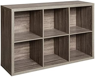 ClosetMaid 6 Cube Storage Shelf Organizer Bookshelf with Back Panel, Easy Assembly, Wood, Weathered Gray by Unknown