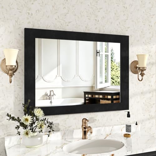 WESTICK Black Velvet Mirror Frame Border Peel and Stick Classroom Bulletin Board Borders 394" x 3.94" Self Adhesive Decorative Matte Black Wallpaper Border for Bathroom Mirror Tape DIY Stickers - Image 3