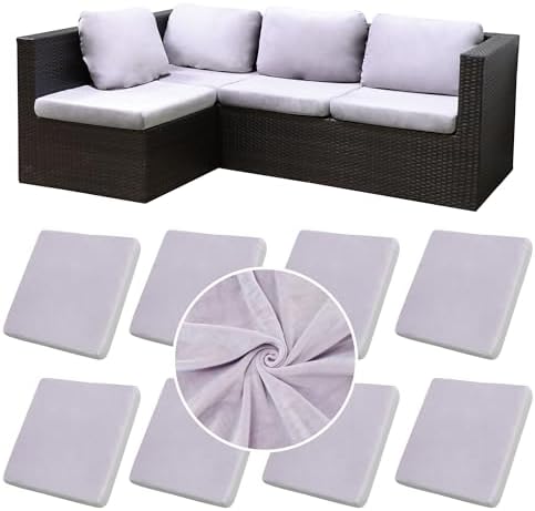 8 Pcs Outdoor Cushion Covers, Patio Sofa Cushion Covers Replacement by BIETYONE