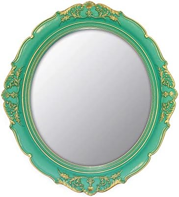 YCHMIR Vintage Decorative Wall Mirror 14.8 x 13.1 Inch Oval Mirror （Green） by YCHMIR