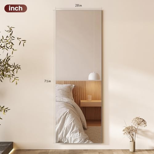 Kosmonia Full Length Mirror 71"x28" Frameless Floor Mirror Distortion Free - Image 3