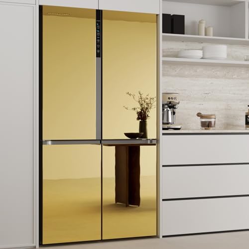 VaryPaper 15.7''x78.7'' Chrome Gold Mirror Contact Paper Peel and Stick Mirror Vinyl Sheet Self Adhesive Reflective Mirrored Wall Sticker Mirrored Wallpaper Gold Contact Paper for Countertop Appliance - Image 2